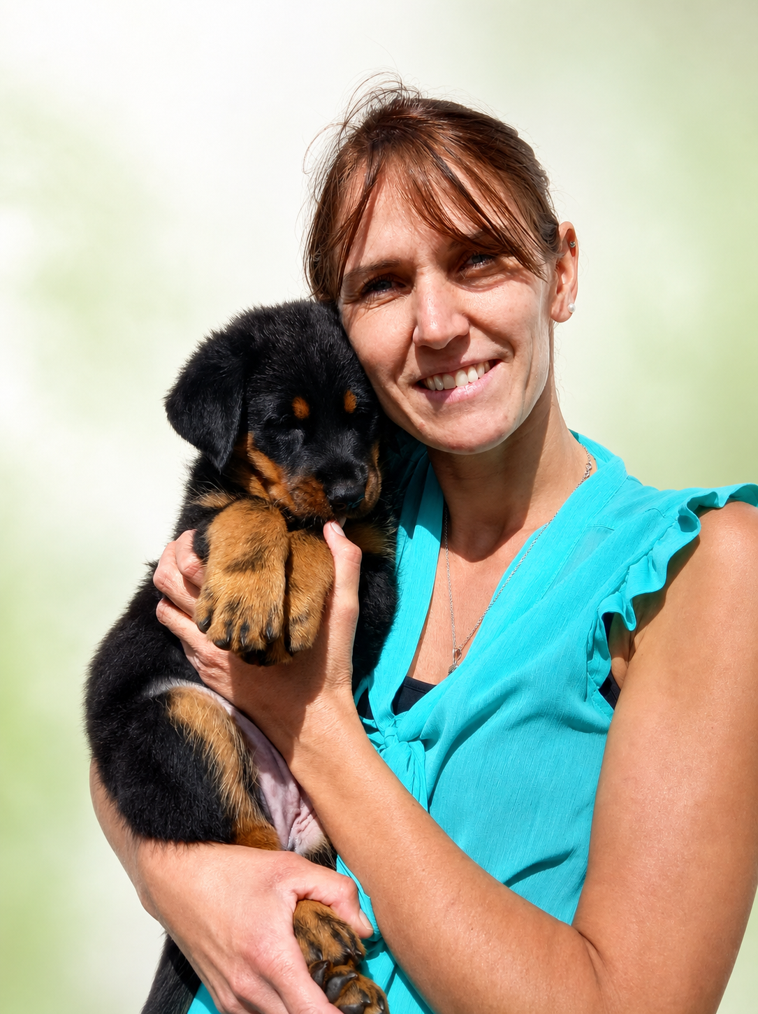 Portrait Pet Services Occitanie avec un chiot Beauceron